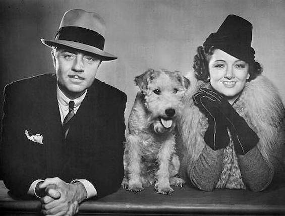 Photo of the stars of the 1934 film, "The Thin Man," who resemble the trio in this novel about murder in space
