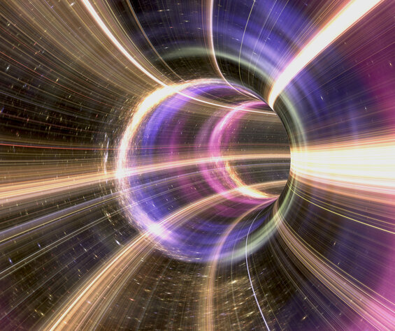 Image of wormhole used in time travel in science fiction