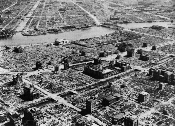 Image of Tokyo after the single most destructive raid in the strategic bombing in WWII