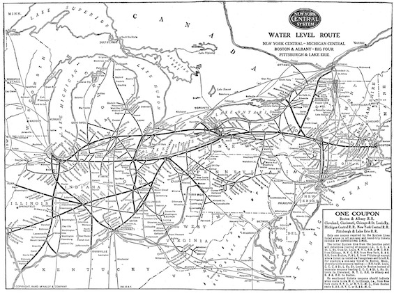 Chart of the railroad empire of the Vanderbilts, the family that personified Gilded Age excess